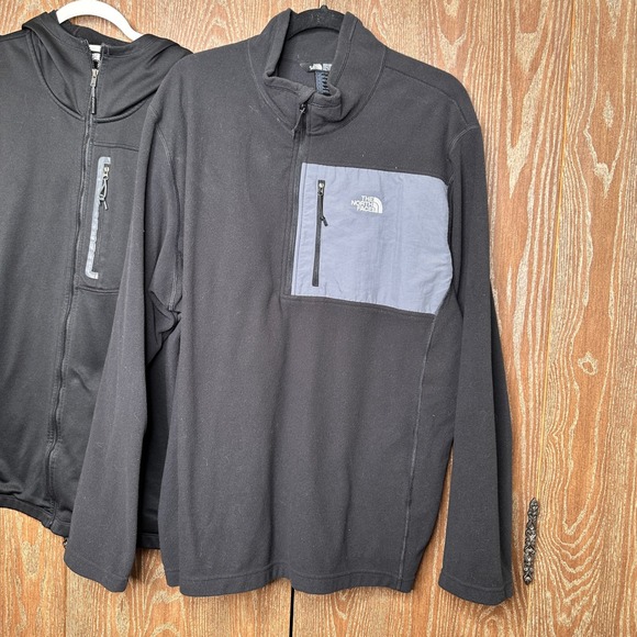 The North Face 2pc Lightweight Fleece Fall Outerwear Mens XXL Black Zip Pullover - Picture 8 of 8